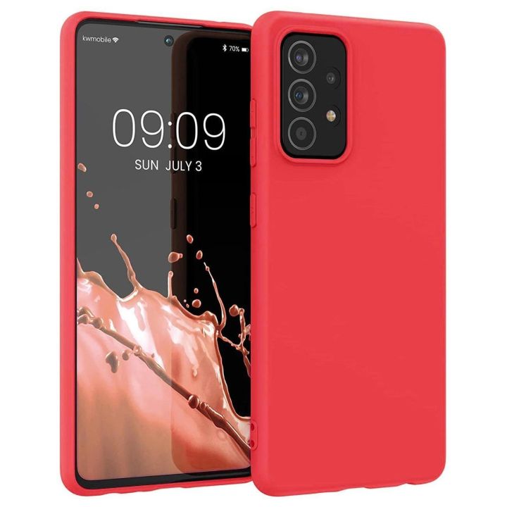Silikoninis dėklas Minkštas lankstus guminis dangtelis skirtas Samsung Galaxy A22 4G raudonas