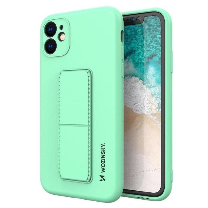 Kickstand Case Silikoninis stovo dangtelis, skirtas Samsung Galaxy A72 4G Mint