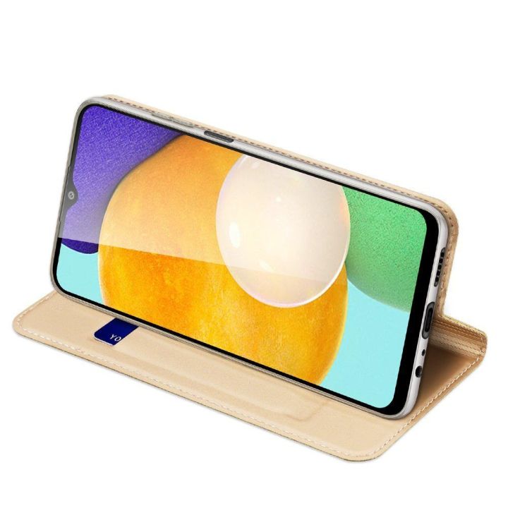 Skin Pro Bookcase tipo dėklas Samsung Galaxy A03s , auksinis