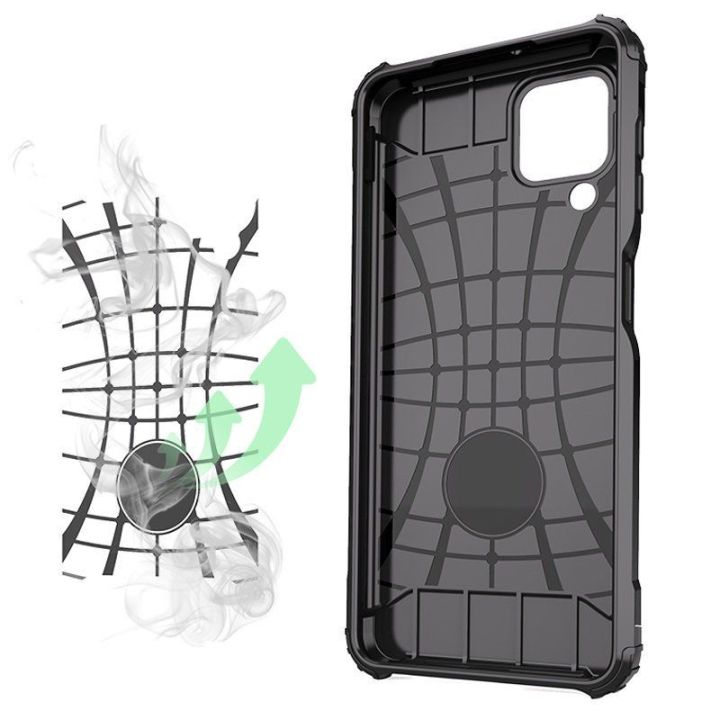 Hibridinis šarvuotas dėklas Tough Rugged Cover, skirtas Samsung Galaxy A22 4G silver