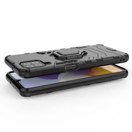 Ring Armor dėklas Kickstand tvirtas atsparus dangtelis, skirtas Samsung Galaxy A22 4G , mėlynas