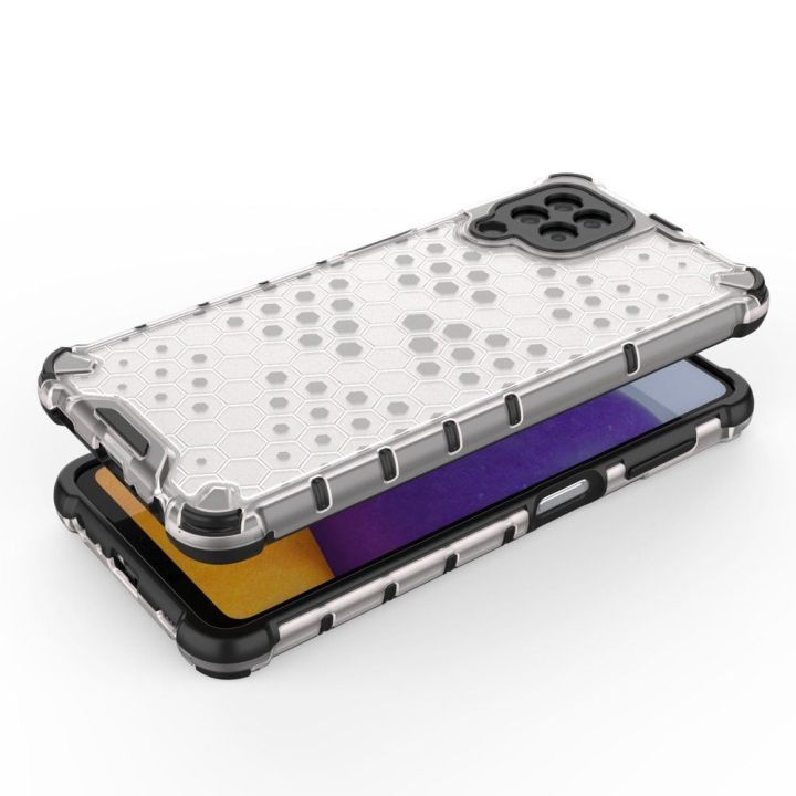 Honeycomb korpuso šarvuotas dangtelis su TPU bamperiu, skirtas Samsung Galaxy A22 4G , mėlynas