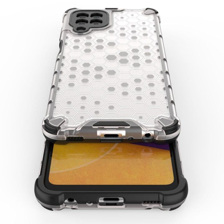 Honeycomb korpuso šarvuotas dangtelis su TPU bamperiu, skirtas Samsung Galaxy A22 4G , mėlynas