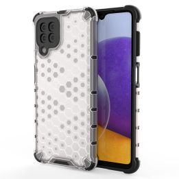 Honeycomb korpuso šarvinis dangtelis su TPU bamperiu, skirtas Samsung Galaxy A22 4G , skaidrus