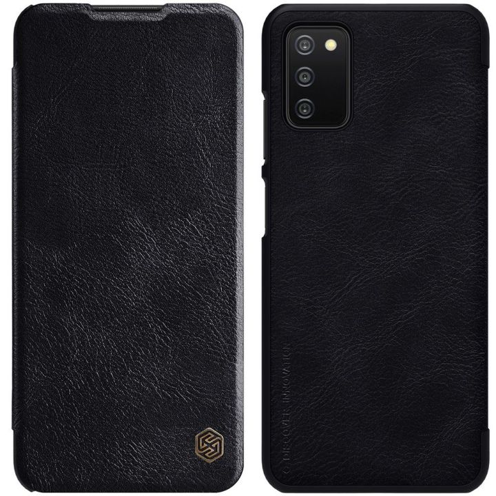 Nillkin Qin odinis dėklas, skirtas Samsung Galaxy A03s , juodas