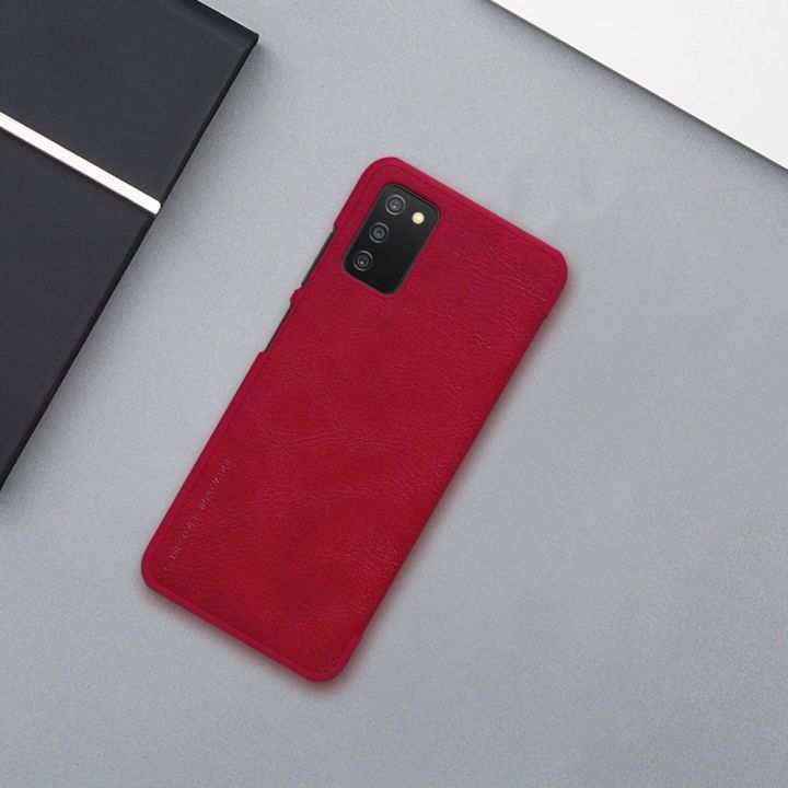 Nillkin Qin odinis dėklas Samsung Galaxy A03s raudonos spalvos