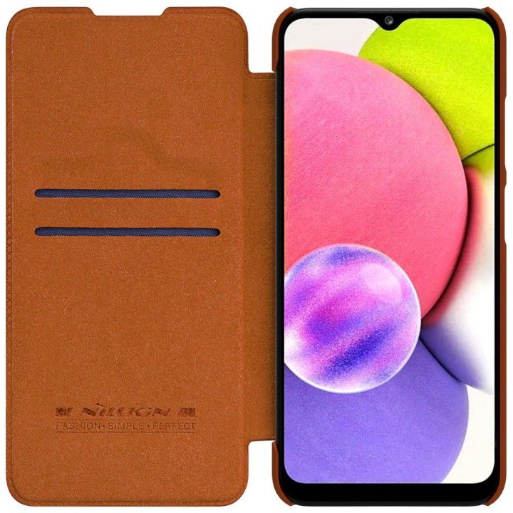 Nillkin Qin odinis dėklas Samsung Galaxy A03s raudonos spalvos