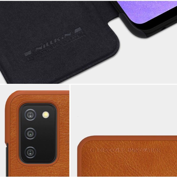 Nillkin Qin odinis dėklas Samsung Galaxy A03s raudonos spalvos