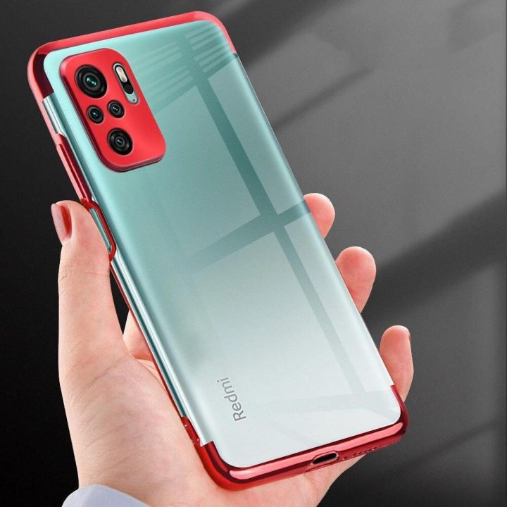 Skaidrios spalvos korpuso gelinis TPU galvaninis rėmelis, skirtas Xiaomi Redmi Note 10 5G / Poco M3 Pro , juodas
