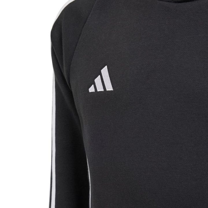 Vaikiškas medvilninis džemperis su gobtuvu adidas Tiro 24, juodas