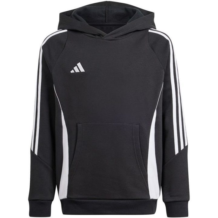 Vaikiškas medvilninis džemperis su gobtuvu adidas Tiro 24, juodas