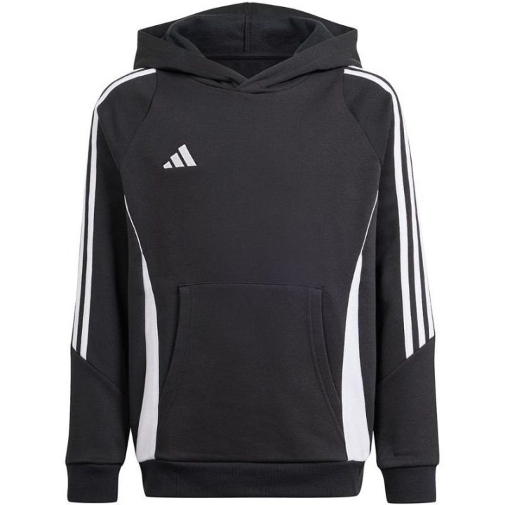 Vaikiškas medvilninis džemperis su gobtuvu adidas Tiro 24, juodas