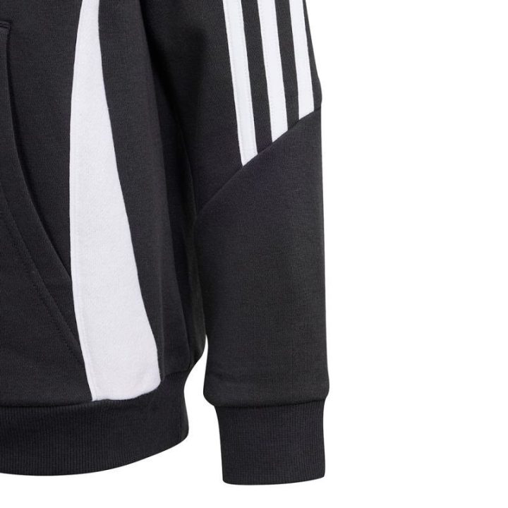 Vaikiškas medvilninis džemperis su gobtuvu adidas Tiro 24, juodas
