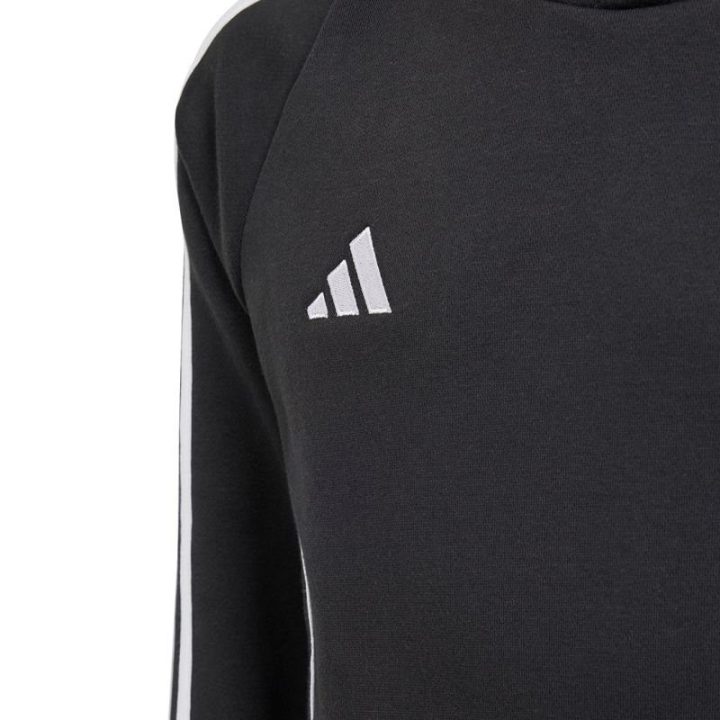 Vaikiškas medvilninis džemperis su gobtuvu adidas Tiro 24, juodas