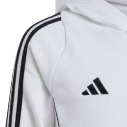 Vaikiškas medvilninis džemperis su gobtuvu adidas Tiro 24, baltas