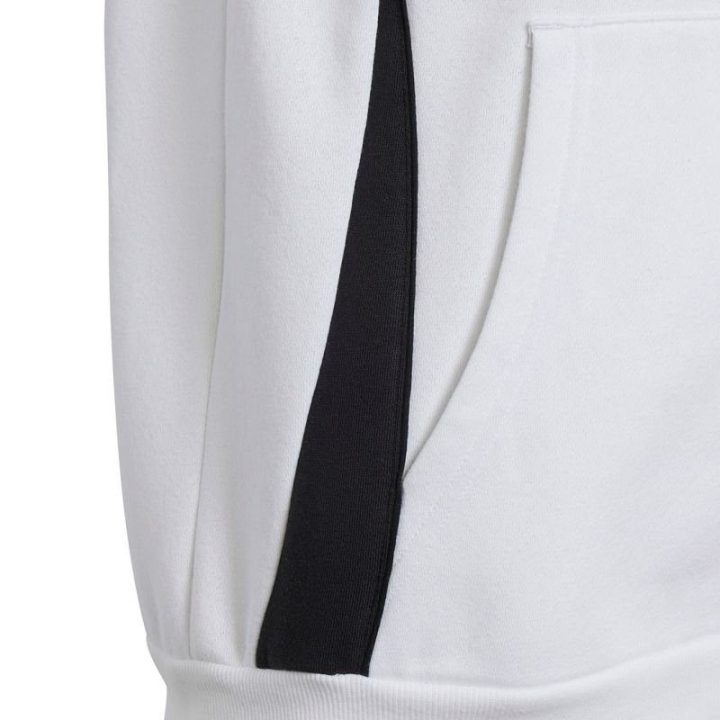 Vaikiškas medvilninis džemperis su gobtuvu adidas Tiro 24, baltas
