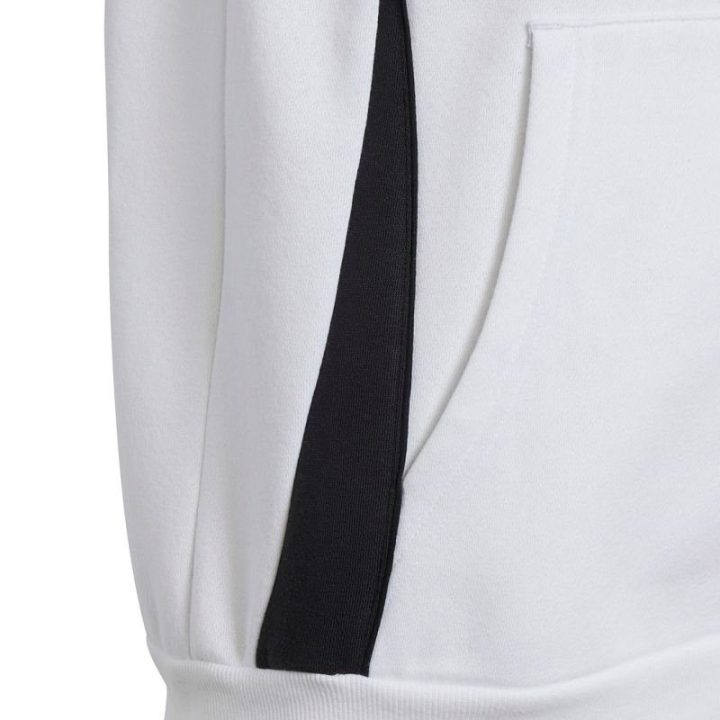 Vaikiškas medvilninis džemperis su gobtuvu adidas Tiro 24, baltas