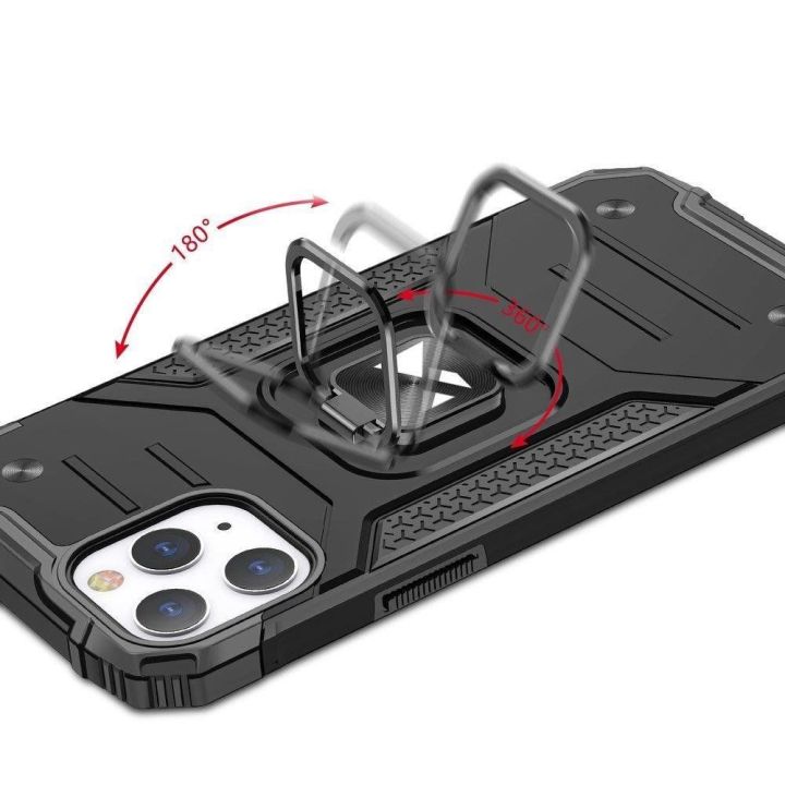 Ring Armor dėklas iPhone 13 Pro Max sidabrinis tvirtas dangtelis