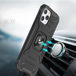 Ring Armor Case Kickstand Tough Rugged Cover for iPhone 13 Pro Max rožinio aukso spalvos