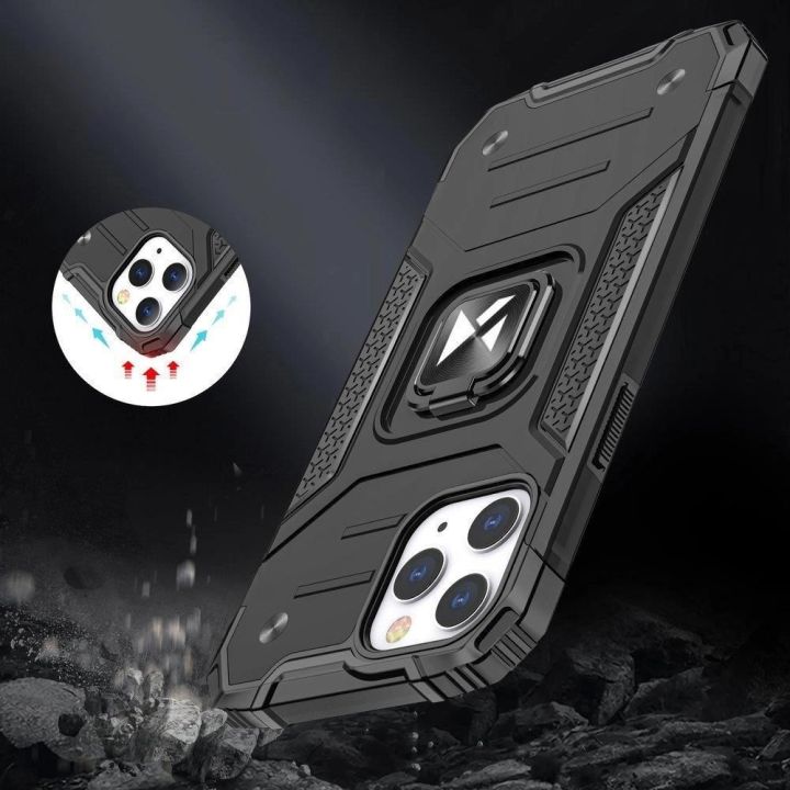 Ring Armor Case Kickstand Tough Rugged Cover for iPhone 13 Pro Max rožinio aukso spalvos