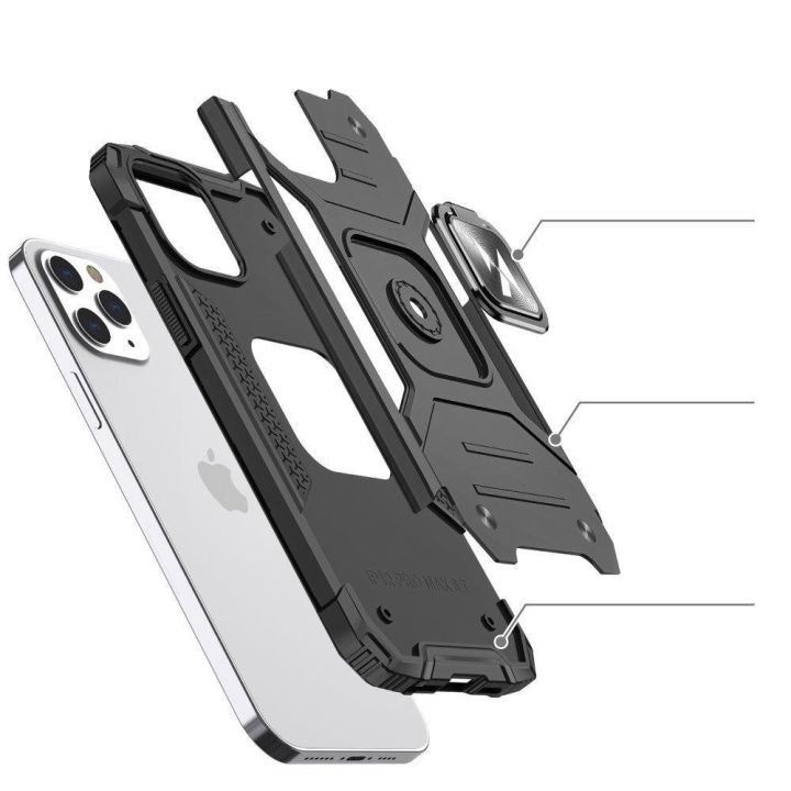 iPhone 13 Pro žiedinis šarvuotas dėklas Kickstand Tough Rugged Cover