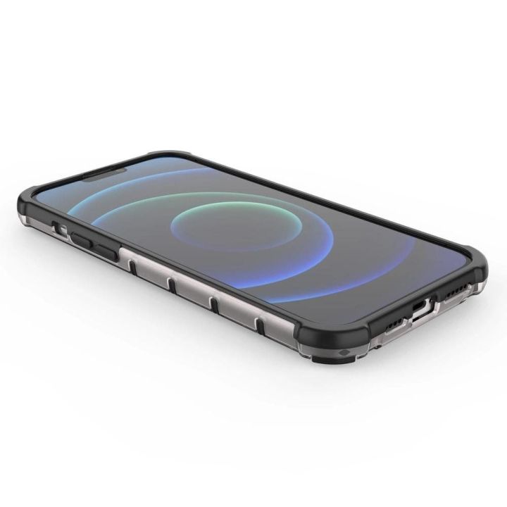 Honeycomb korpuso šarvuotas dangtelis su TPU bamperiu, skirtas iPhone 13 Pro Max , mėlynos spalvos