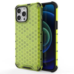 Honeycomb korpuso šarvinis dangtelis su TPU bamperiu, skirtas iPhone 13 Pro Max , žalias
