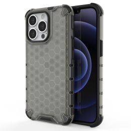 Honeycomb korpuso šarvuotas dangtelis su TPU bamperiu, skirtas iPhone 13 Pro , juodas