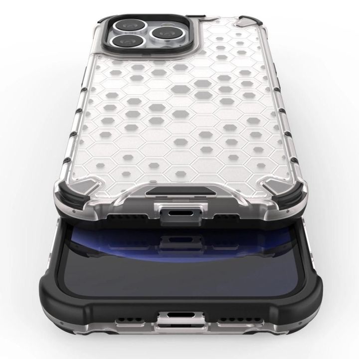 Honeycomb korpuso šarvuotas dangtelis su TPU bamperiu, skirtas iPhone 13 Pro , žalias