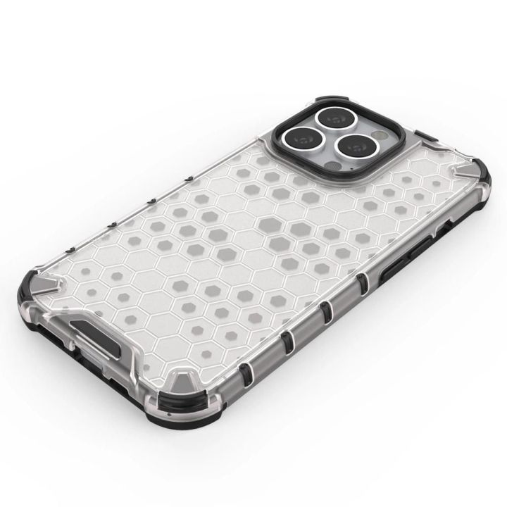 Honeycomb korpuso šarvuotas dangtelis su TPU bamperiu, skirtas iPhone 13 Pro , žalias