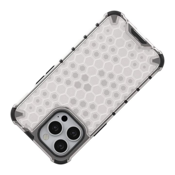 Honeycomb korpuso šarvuotas dangtelis su TPU bamperiu, skirtas iPhone 13 Pro , žalias
