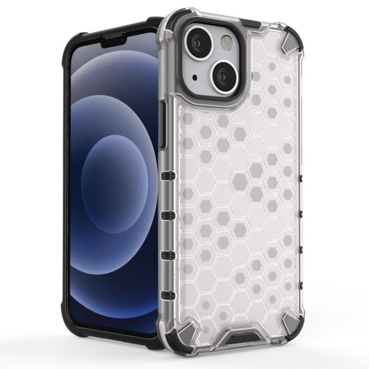Honeycomb korpuso šarvuotas dangtelis su TPU bamperiu, skirtas iPhone 13 mini , mėlynas