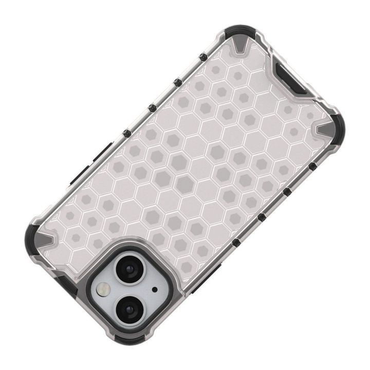 Honeycomb korpuso šarvuotas dangtelis su TPU bamperiu, skirtas iPhone 13 mini , mėlynas