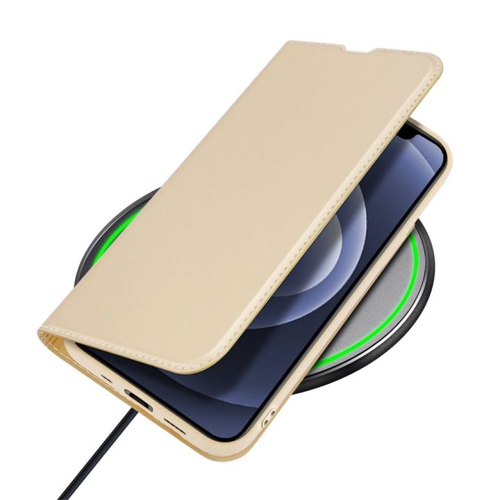 Skin Pro Bookcase tipo dėklas iPhone 13 mini auksinis