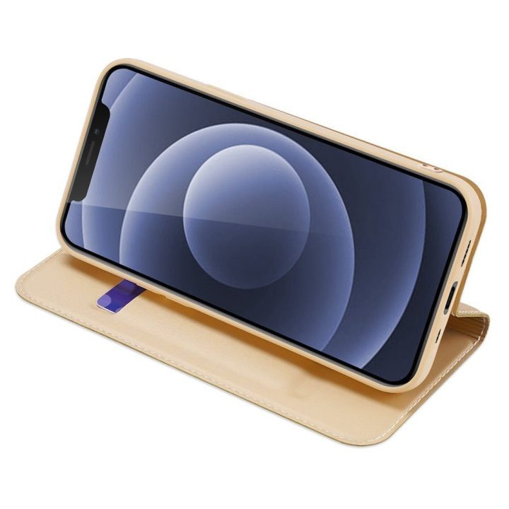 Skin Pro Bookcase tipo dėklas iPhone 13 mini auksinis