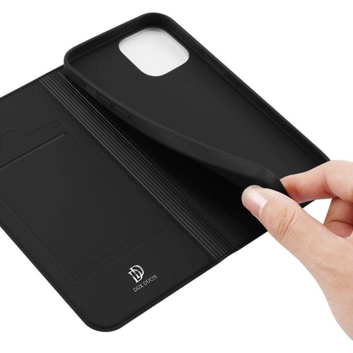 Skin Pro Bookcase tipo dėklas iPhone 13 Pro , juodas