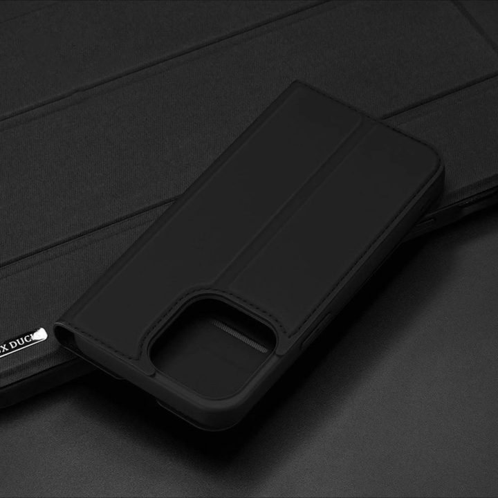 Skin Pro Bookcase tipo dėklas iPhone 13 Pro , juodas