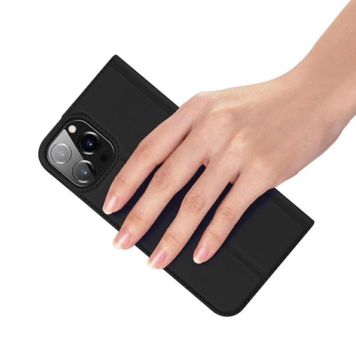 Skin Pro Bookcase tipo dėklas iPhone 13 Pro , juodas