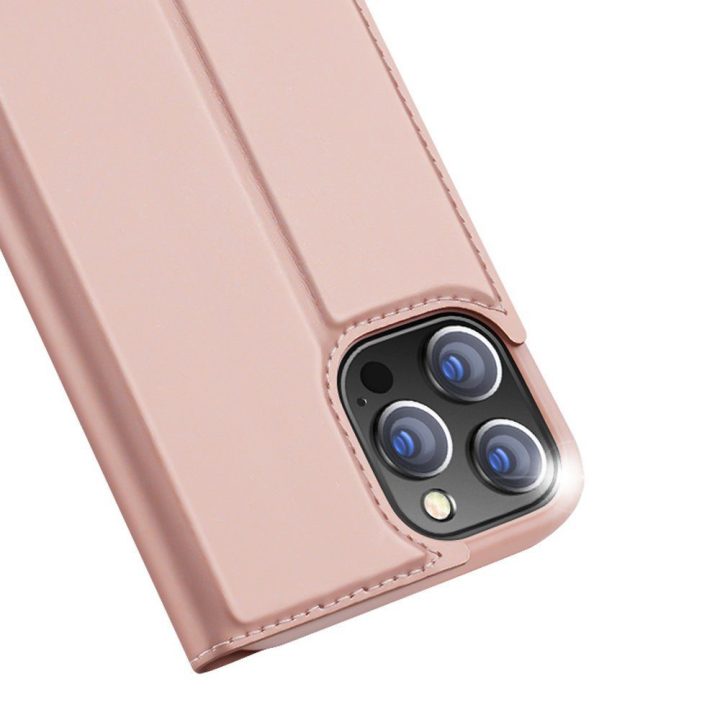 Skin Pro Bookcase tipo dėklas iPhone 13 Pro rožinės spalvos
