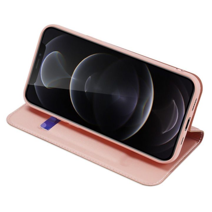 Skin Pro Bookcase tipo dėklas iPhone 13 Pro rožinės spalvos