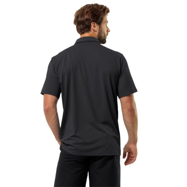 Vyriški polo marškinėliai Jack Wolfskin Delfami, juodi