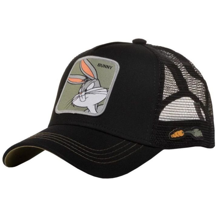 Uniseks kepurė su snapeliu ir Bunny motyvu Capslab Looney Tunes, juoda