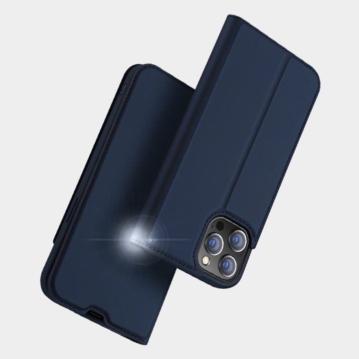 Skin Pro Bookcase tipo dėklas iPhone 13 Pro Max rožinės spalvos