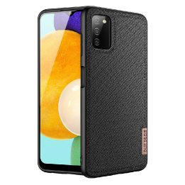 Fino dėklas, padengtas nailono medžiaga, skirtas Samsung Galaxy A03s , juodas