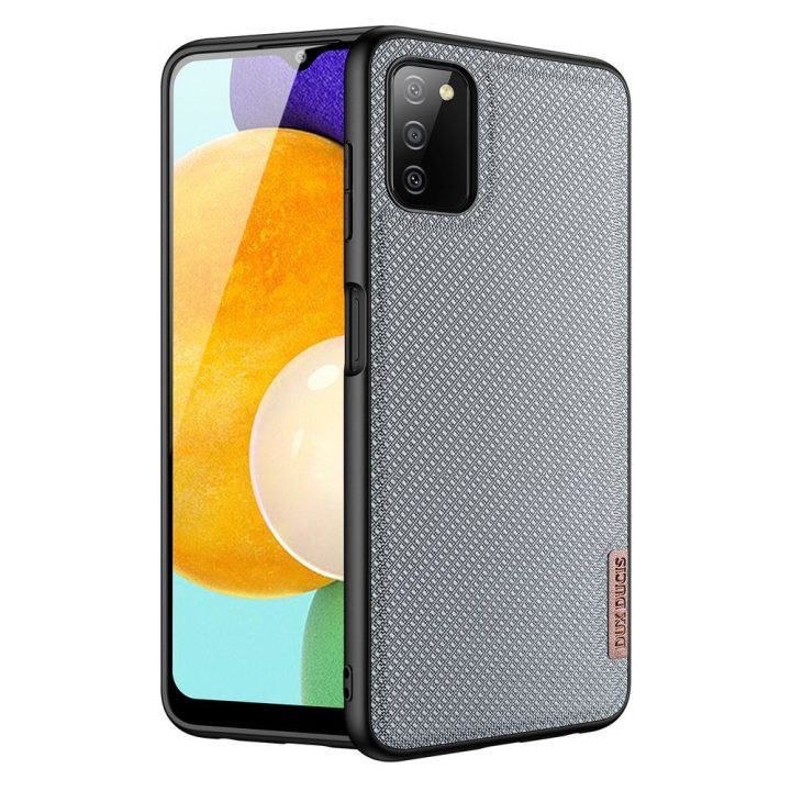 Fino dėklas, padengtas nailono medžiaga, skirtas Samsung Galaxy A03s , pilkos spalvos