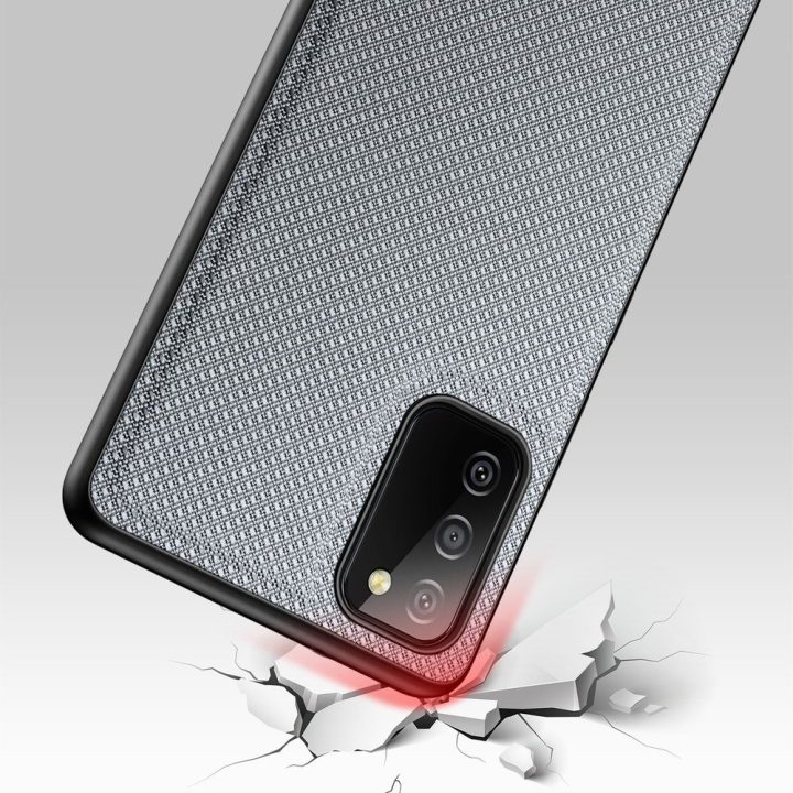 Fino dėklas, padengtas nailono medžiaga, skirtas Samsung Galaxy A03s , pilkos spalvos