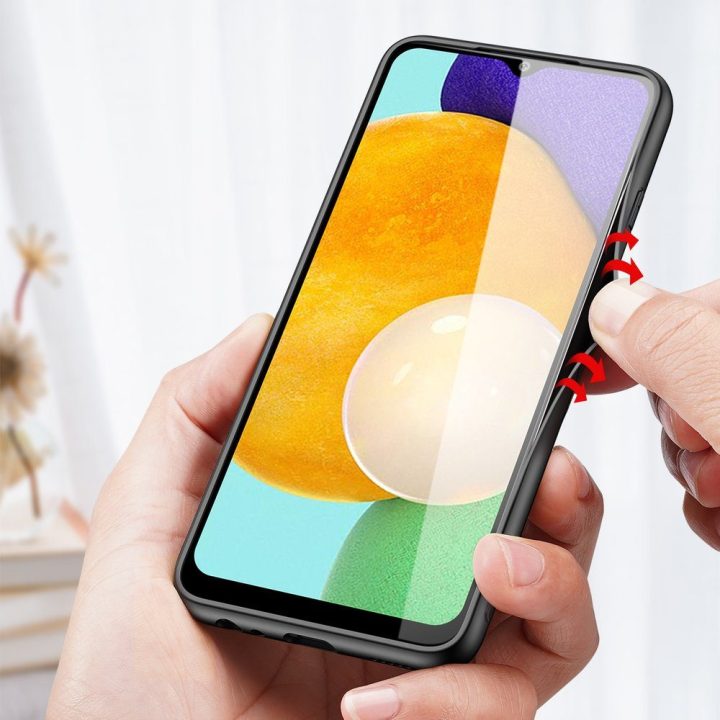 Fino dėklas, padengtas nailono medžiaga, skirtas Samsung Galaxy A03s , pilkos spalvos
