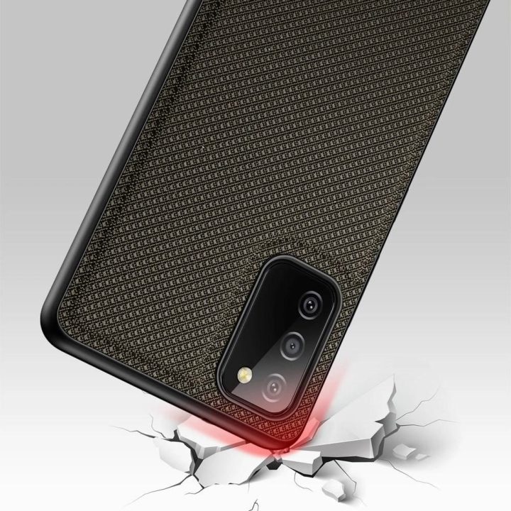 Fino dėklas, padengtas nailono medžiaga, skirtas Samsung Galaxy A03s , žalias