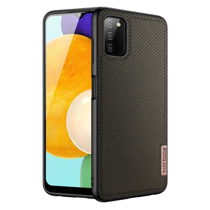 Fino dėklas, padengtas nailono medžiaga, skirtas Samsung Galaxy A03s , žalias