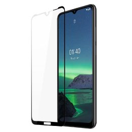 10D grūdinto stiklo ekrano apsauga su rėmeliu, skirta Nokia 1.4 permatomam ekranui (pritaikyta dėklui)